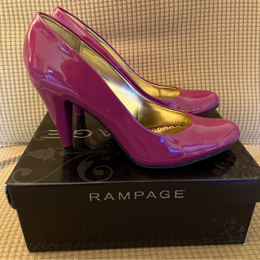 Rampage patent pumps, Berry pink, size 7.5